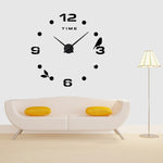 Bedroom Home Office Decoration Frameless Large Size DIY 3D Mirror Surface Wall Stickers Quiet Clock, Size: 100*100cm, 3M006 (Black), 3M006 (Silver)