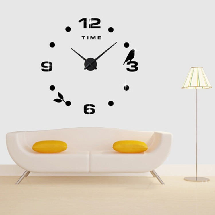 Bedroom Home Office Decoration Frameless Large Size DIY 3D Mirror Surface Wall Stickers Quiet Clock, Size: 100*100cm, 3M006 (Black), 3M006 (Silver)