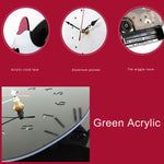 42x18cm Home Office Bedroom Decoration Battery Operated Cat Shaped Wall Clock with Swinging Tails