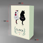 42x18cm Home Office Bedroom Decoration Battery Operated Cat Shaped Wall Clock with Swinging Tails