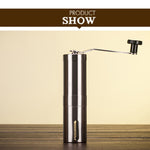 Portable Conical Burr Mill Manual Stainless Steel Hand Crank Coffee Bean Grinder, Capacity: 40g, Stainless Steel Capacity: 40g