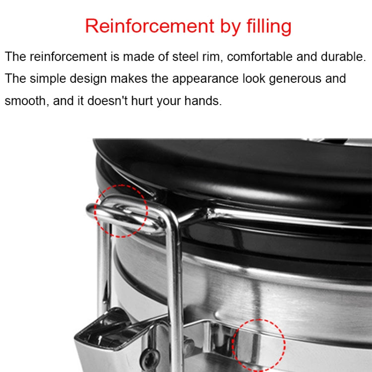 800ml Stainless Steel Sealed Food Coffee Grounds Bean Storage Container with Built-in CO2 Gas Vent Valve & Calendar