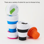 350ml Outdoor Pocket-Sized Coffee Tea Collapsible Travel Mug Silicone Cup with Lid