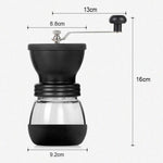 Portable Conical Burr Mill Manual Spice Herbs Hand Grinding Machine Coffee Bean Grinder with Seal Pot, With Seal Pot