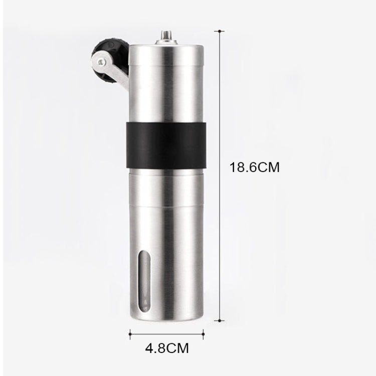 Portable Conical Burr Mill Manual Stainless Steel Hand Crank Coffee Bean Grinder with Silicone Ring, Capacity: 40g, Capacity: 40g