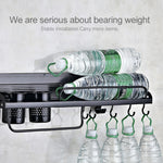 A Version 40cm 1 Cup Kitchen Multi-function Wall-mounted Condiment Storage Rack, A Version 40cm