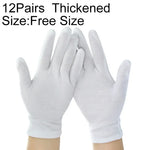 12 Pairs Pure Cotton Working Gloves, Thickened， Size：Free Size, Thickened， Size：Free Size