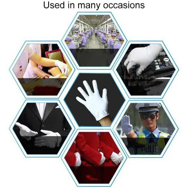 12 Pairs Pure Cotton Working Gloves，Thickened Cotton, Thickened Cotton