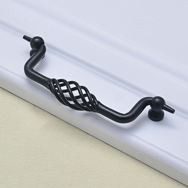 6100-160 Classic Birdcage Shape Iron Cabinet Wardrobe Drawer Door Handle, Hole Spacing: 160mm (Matte Black), 6100-160 Matte Black