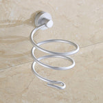 Hair Dryer Holder Wall Mount Hanging Rack Organizer Hook Spiral Bathroom Bracket, Simple Style