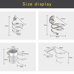 Hair Dryer Holder Wall Mount Hanging Rack Organizer Hook Spiral Bathroom Bracket, Simple Style