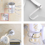 Hair Dryer Holder Wall Mount Hanging Rack Organizer Hook Spiral Bathroom Bracket, With Mesh Holder