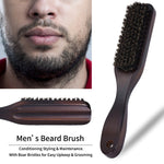 Wooden Handle Boar Brush Cleaning Hair Men Beard Brush Anti-static Barber Shop Hair Styling Comb Shaving Tools, Beard Brush