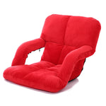 A3 Creative Lazy Sofa with Armrests Foldable Single Backrest Recliner, 92x58x12cm (Yellow), 92x58x12cm (Rose Red), 92x58x12cm (Red), 92x58x12cm (Blue), 92x58x12cm (Khaki), 92x58x12cm (Coffee), 92x58x12cm  (Black)