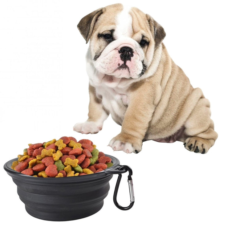 Portable Pet Folding Feeding Bowl Silicone Water Dish Feeder Puppy Travel Bowl, Random Color Delivery, Bowl Diameter: 13cm