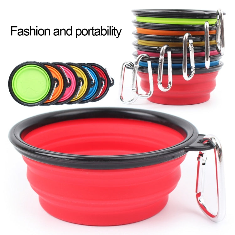 Portable Pet Folding Feeding Bowl Silicone Water Dish Feeder Puppy Travel Bowl, Random Color Delivery, Bowl Diameter: 13cm