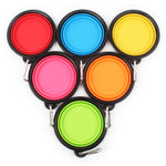 Portable Pet Folding Feeding Bowl Silicone Water Dish Feeder Puppy Travel Bowl, Random Color Delivery, Bowl Diameter: 13cm