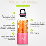 Bingo 500ml Mini Portable USB Rechargeable Electric Juicer Cup  Juicer Blender, 22000 Revolutions Per Minute, 2 Blade Head Pink, 2 Blade Head Green, 2 Blade Head Blue, 2 Blade Head Purple, 2 Blade Head Red