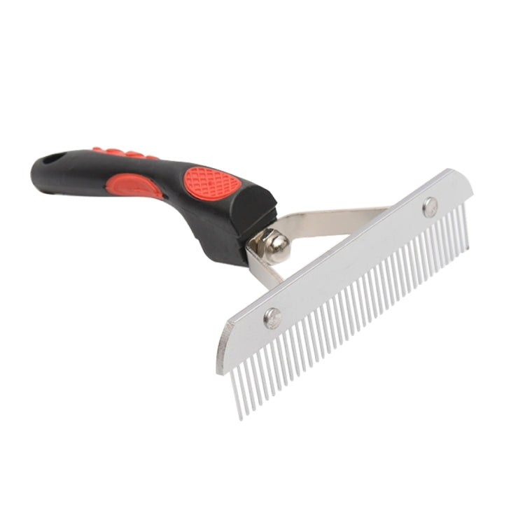 Big Dog Hair Combs Stainless Steel Pet Grooming Rake Comb Rubber Handle Hairdressing Brush Tool, Size: 17.0x16.0cm, Big Dog Hair Combs