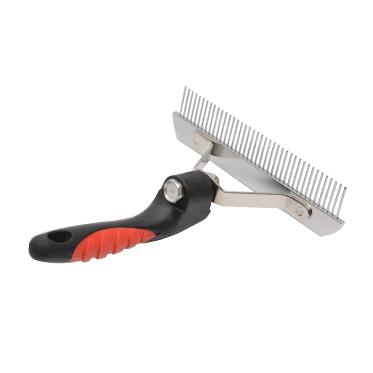 Big Dog Hair Combs Stainless Steel Pet Grooming Rake Comb Rubber Handle Hairdressing Brush Tool, Size: 17.0x16.0cm, Big Dog Hair Combs