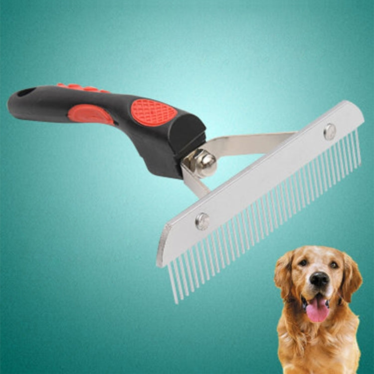 Big Dog Hair Combs Stainless Steel Pet Grooming Rake Comb Rubber Handle Hairdressing Brush Tool, Size: 17.0x16.0cm, Big Dog Hair Combs