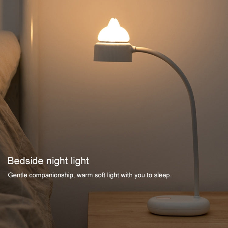 مصباح مكتب ليلي LED بتصميم مصدر ضوء مزدوج على شكل قطة، يدعم التحكم بثلاث مستويات سطوع