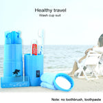 Creative 5 in 1 Portable Gargle Cup Shampoo Sub-Bottle Comb Make-up Mirror Travel Wash Kits, Standard Sets, 5 in 1