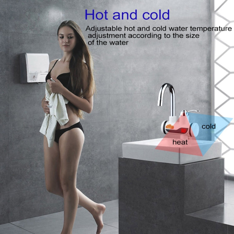 3s Fast Heat Electrothermal Rotatable Faucet Water Tap with Digital Display, 220V, Size: L, Digital Display / Size: L