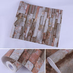 Mica Brick Creative 3D Stone Brick Decoration Wallpaper Stickers Bedroom Living Room Wall Waterproof Wallpaper Roll, Size: 45 x 1000cm, Mica brick