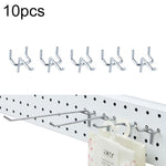 10pcs Supermarket Clothing Shop Pegboard Slat Wall Hook Shelf Hole Plate, Hole Pitch: 2.5cm, Length: 5cm, Wire Diameter: 3.3mm, Length: 5cm