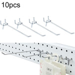 10pcs Supermarket Clothing Shop Pegboard Slat Wall Hook Shelf Hole Plate, Hole Pitch: 2.5cm, Length: 15cm, Wire Diameter: 3.3mm, Length: 15cm