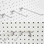10pcs Supermarket Clothing Shop Pegboard Slat Wall Hook Shelf Hole Plate, Hole Pitch: 2.5cm, Length: 15cm, Wire Diameter: 3.3mm, Length: 15cm