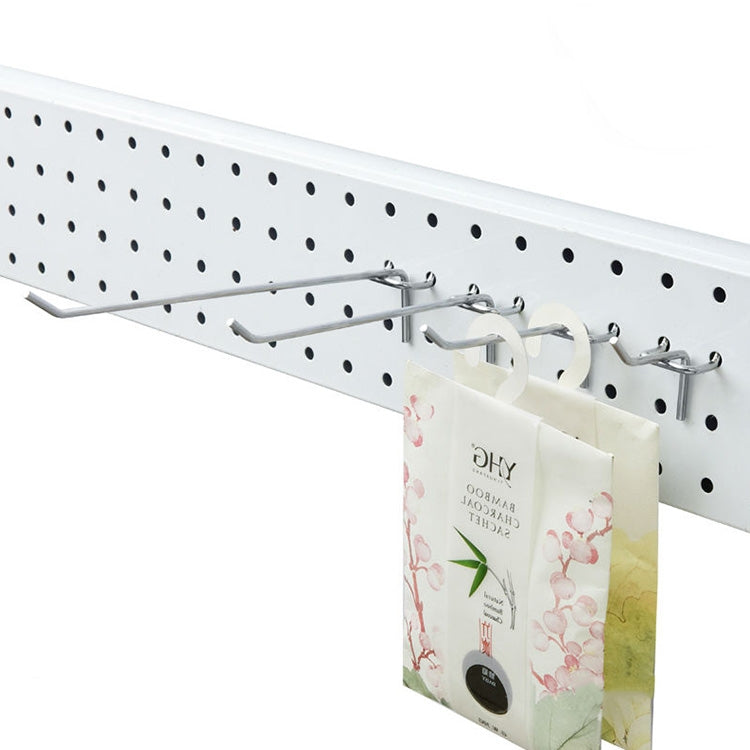 10pcs Supermarket Clothing Shop Pegboard Slat Wall Hook Shelf Hole Plate, Hole Pitch: 2.5cm, Length: 15cm, Wire Diameter: 3.3mm, Length: 15cm