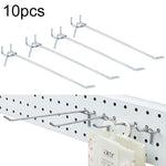 10pcs Supermarket Clothing Shop Pegboard Slat Wall Hook Shelf Hole Plate, Hole Pitch: 2.5cm, Length: 20cm, Wire Diameter: 3.3mm, Length: 20cm