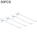 10pcs Supermarket Clothing Shop Pegboard Slat Wall Hook Shelf Hole Plate, Hole Pitch: 2.5cm, Length: 20cm, Wire Diameter: 3.3mm, Length: 20cm