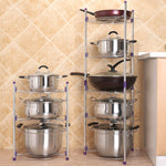 Multi-function Kitchen Pot Rack Double-layer Wok Soup Pot Stainless Steel Pot Rack, Double-layer