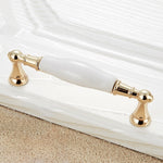 5027-128 Gold Imitated Zinc Alloy Ceramic Handle for Cabinet Wardrobe Drawer Door, Hole Spacing: 128mm, 5027-128