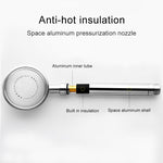 Space Aluminum Round Shape High Pressure Handheld Shower Head Water Saving Bathroom Accessories, Size: 23 x 8.2 x 2cm, BT-209 (Gold), BT-209 (Blue), BT-209 (Red), BT-209 (Silver)