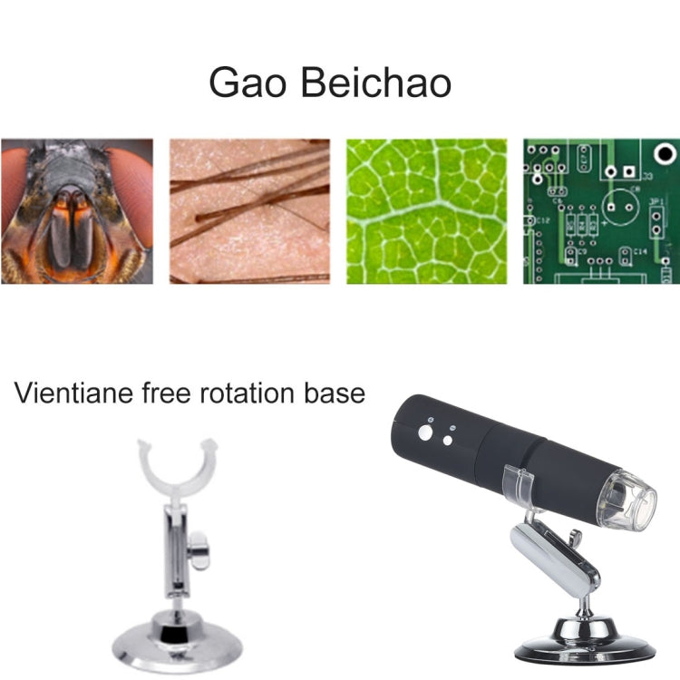 50X~1000X Magnifier HD Image Sensor 1920x1080P USB WiFi Digital Microscope with 8 LED & Professional Stand