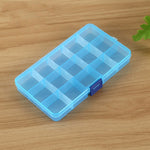 Removable Grid Plastic 15 Slots Box Organizer for Jewelry Earring Fishing Hook Small Accessories, 15 Slots (Baby Blue+Blue), 15 Slots (White+Blue), 15 Slots (White+Pink), 15 Slots (Pink+Blue), 15 Slots (Purple+Blue)