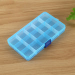 Removable Grid Plastic 15 Slots Box Organizer for Jewelry Earring Fishing Hook Small Accessories, 15 Slots (Baby Blue+Blue), 15 Slots (White+Blue), 15 Slots (White+Pink), 15 Slots (Pink+Blue), 15 Slots (Purple+Blue)