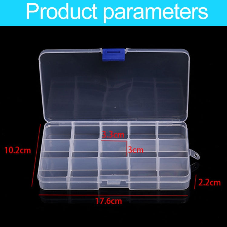 Removable Grid Plastic 15 Slots Box Organizer for Jewelry Earring Fishing Hook Small Accessories, 15 Slots (Baby Blue+Blue), 15 Slots (White+Blue), 15 Slots (White+Pink), 15 Slots (Pink+Blue), 15 Slots (Purple+Blue)
