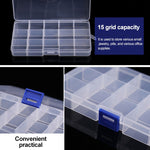 Removable Grid Plastic 15 Slots Box Organizer for Jewelry Earring Fishing Hook Small Accessories, 15 Slots (Baby Blue+Blue), 15 Slots (White+Blue), 15 Slots (White+Pink), 15 Slots (Pink+Blue), 15 Slots (Purple+Blue)