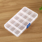 Removable Grid Plastic 15 Slots Box Organizer for Jewelry Earring Fishing Hook Small Accessories, 15 Slots (Baby Blue+Blue), 15 Slots (White+Blue), 15 Slots (White+Pink), 15 Slots (Pink+Blue), 15 Slots (Purple+Blue)