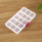 Removable Grid Plastic 15 Slots Box Organizer for Jewelry Earring Fishing Hook Small Accessories, 15 Slots (Baby Blue+Blue), 15 Slots (White+Blue), 15 Slots (White+Pink), 15 Slots (Pink+Blue), 15 Slots (Purple+Blue)