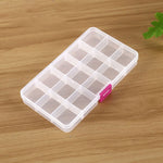 Removable Grid Plastic 15 Slots Box Organizer for Jewelry Earring Fishing Hook Small Accessories, 15 Slots (White+Pink), 15 Slots (Purple+Blue), 15 Slots (Baby Blue+Blue), 15 Slots (White+Blue)