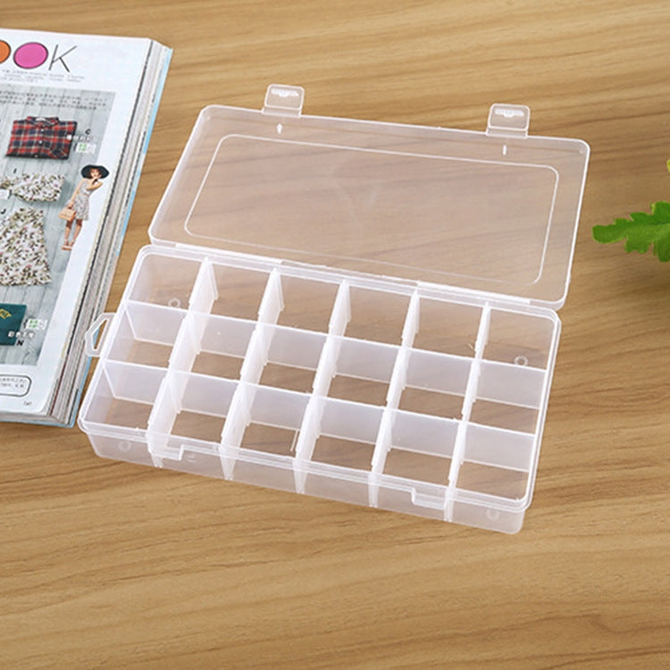 Plastic Organizer Container Storage Box 18 Slots Removable Grid Compartment for Jewelry Earring Fishing Hook Small Accessories, 18 Slots