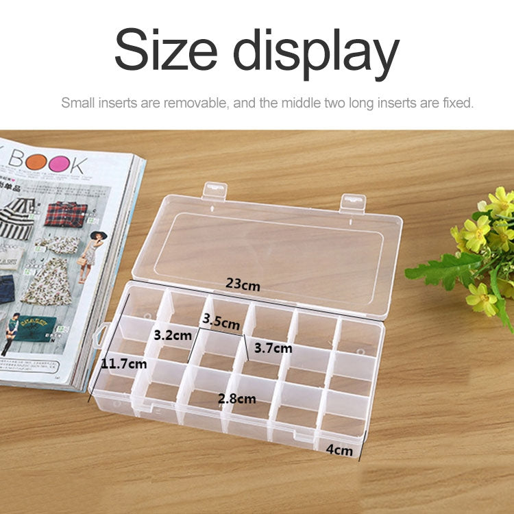Plastic Organizer Container Storage Box 18 Slots Removable Grid Compartment for Jewelry Earring Fishing Hook Small Accessories, 18 Slots
