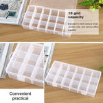 Plastic Organizer Container Storage Box 18 Slots Removable Grid Compartment for Jewelry Earring Fishing Hook Small Accessories, 18 Slots