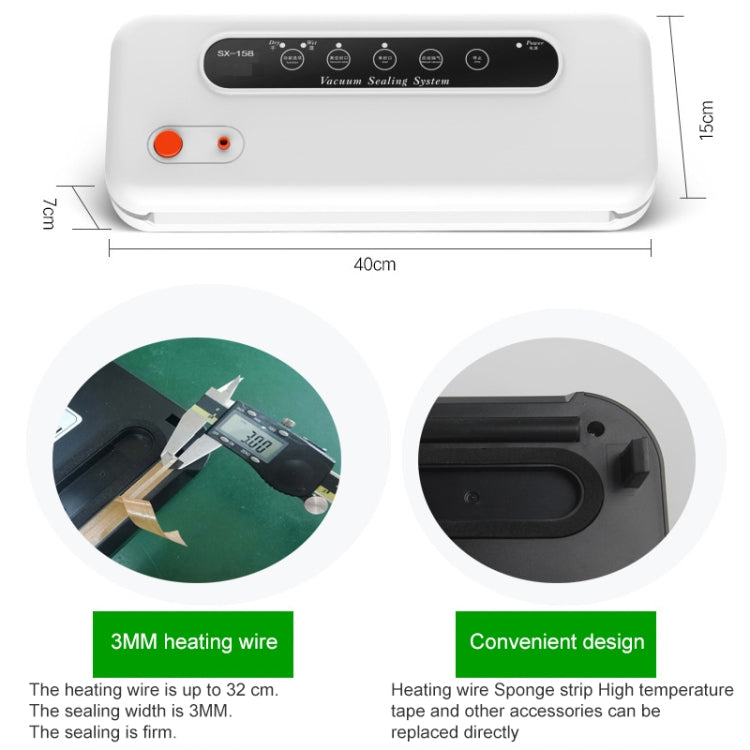 Household Commercial Food Vacuum Plastic Packaging Machine Sealer Closer Machine, EU Plug, Food EU Plug (Black), Food EU Plug (White)